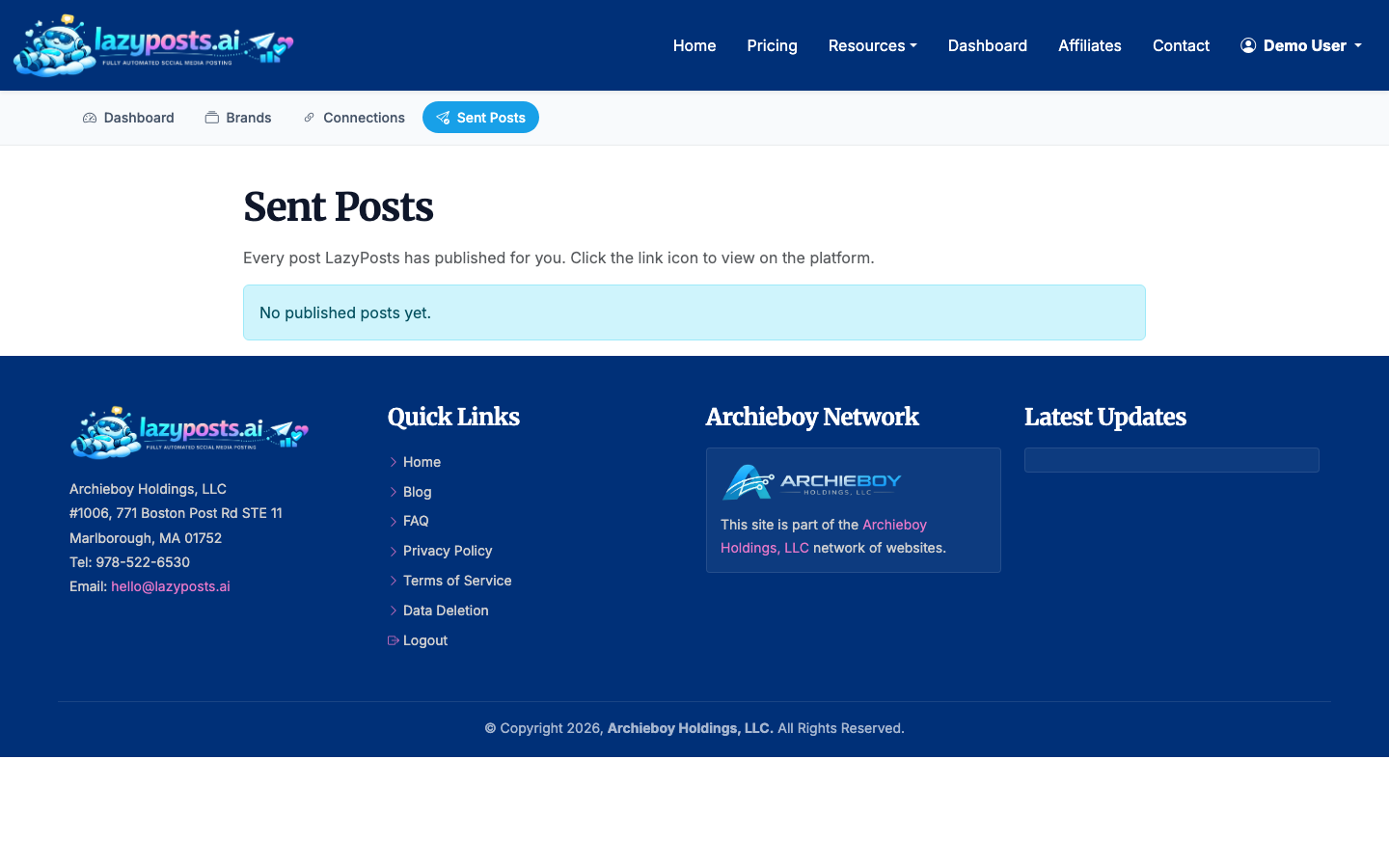 Use the sent archive to confirm what has already been published.